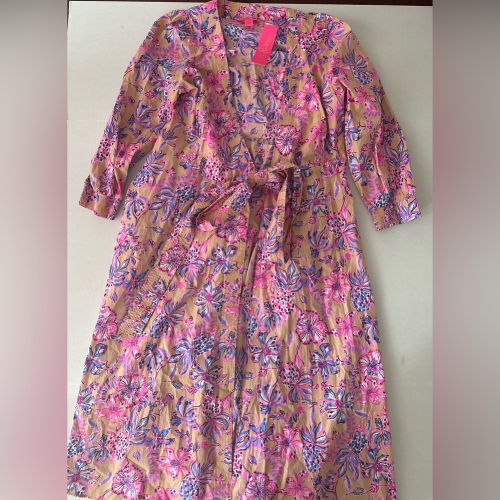Lilly Pulitzer Pink and Blue Floral Cover-Up